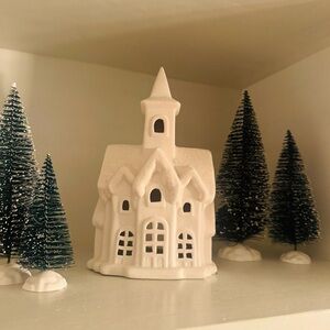 Ceramic White Holiday Village House